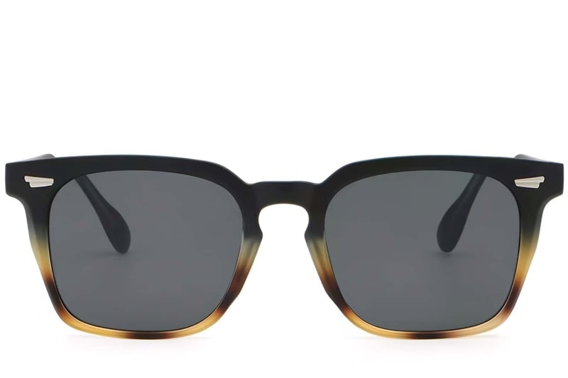 Rechteckige Schildpatt-Sonnenbrille aus Kunststoff #BS2503-0193