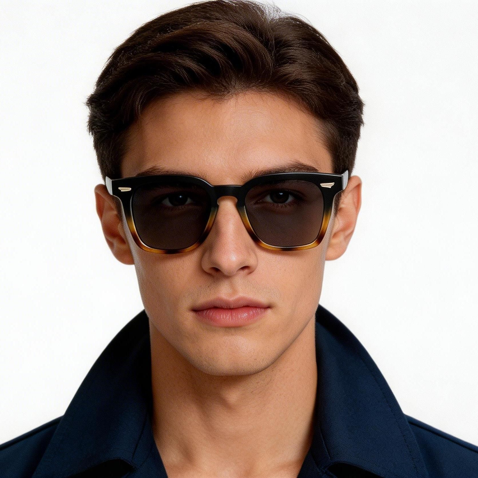 Rectangular Tortoiseshell Plastic Sunglasses #BS2503-0193
