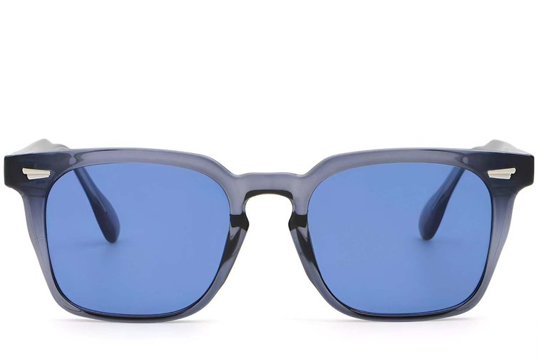 Occhiali da sole rettangolari in plastica blu #BS2503-0194