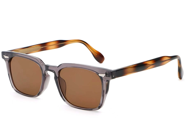 Rectangular Purple Plastic Sunglasses #BS2503-0195