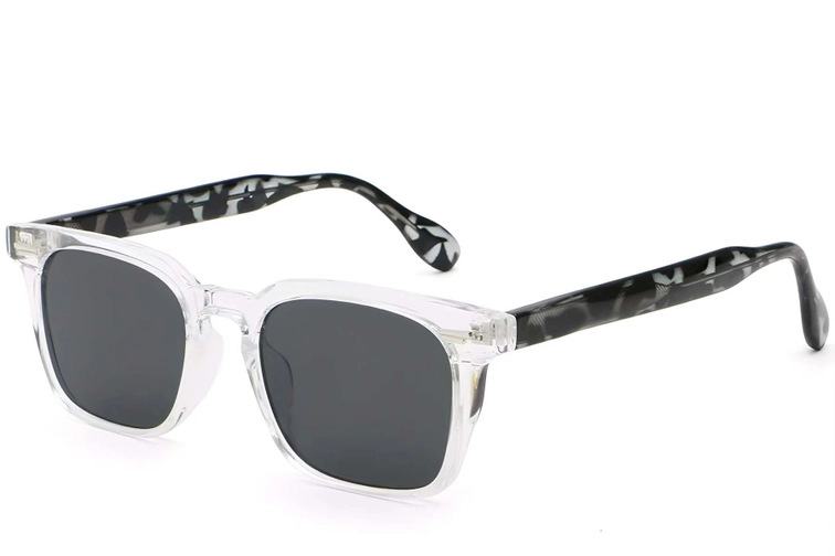 Rectangular Transparent Plastic Sunglasses #BS2503-0196