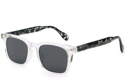 Rectangular Transparent Plastic Sunglasses #BS2503-0196