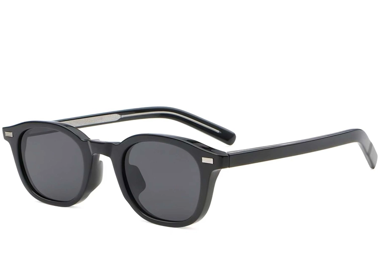 Oval Black Plastic Sunglasses #BS2503-0197