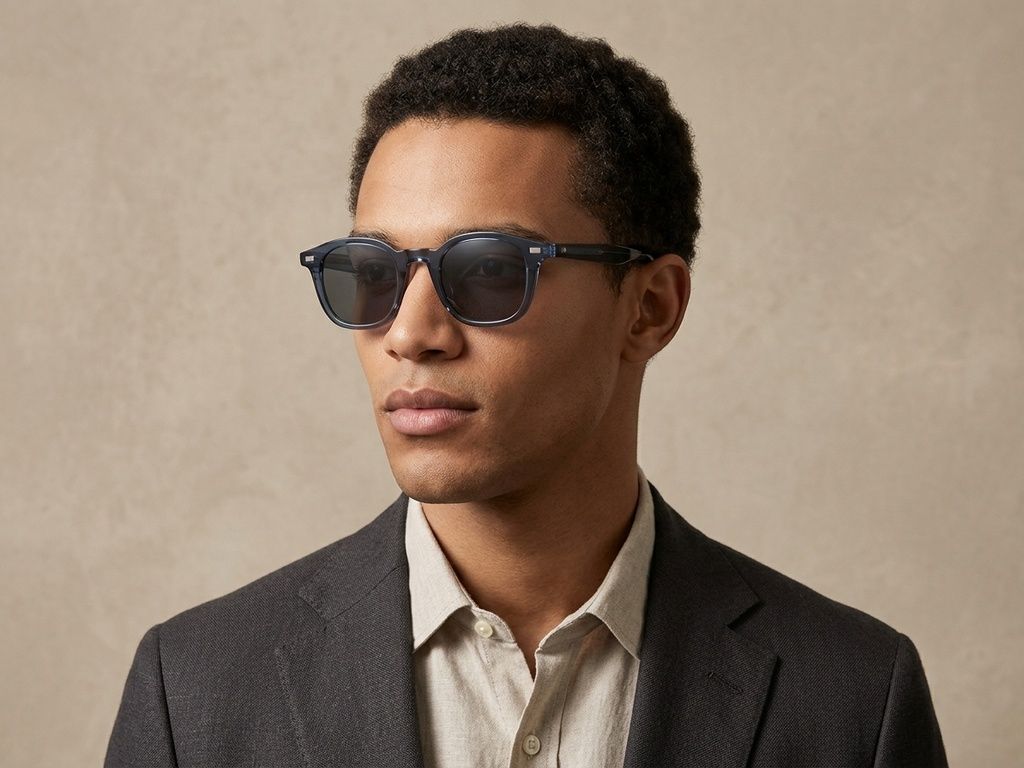 Oval Blue Plastic Sunglasses #BS2503-0199