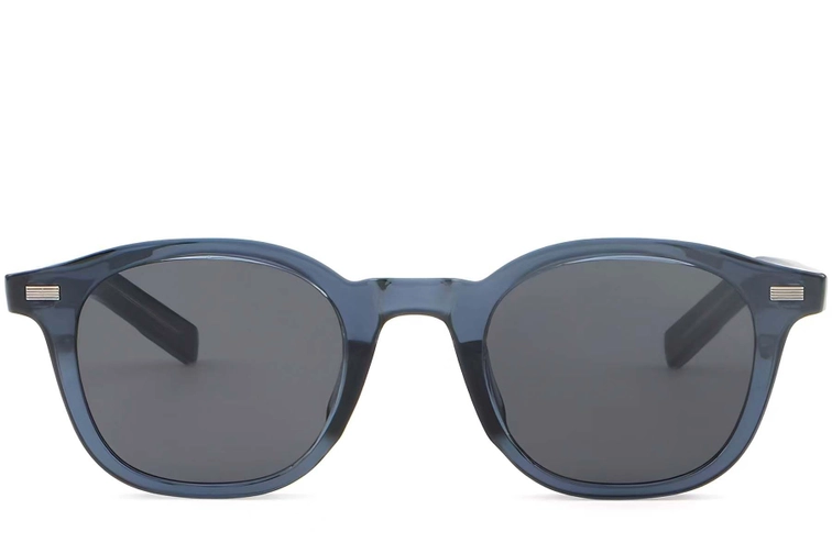 Oval Blue Plastic Sunglasses #BS2503-0199