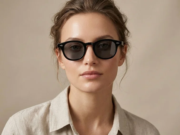 Oval Black Plastic Sunglasses #BS2503-0202