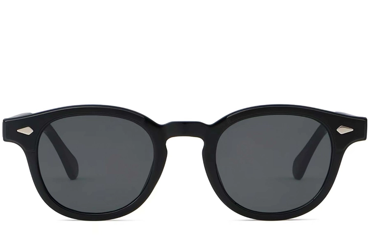 Oval Black Plastic Sunglasses #BS2503-0202