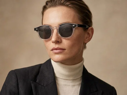 Lunettes de soleil ovales transparentes en plastique #BS2503-0203