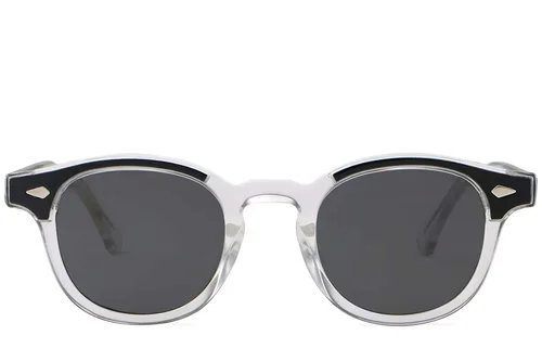 Lunettes de soleil ovales transparentes en plastique #BS2503-0203