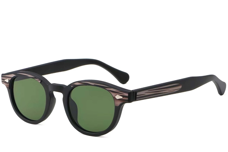 Oval Black Plastic Sunglasses #BS2503-0206