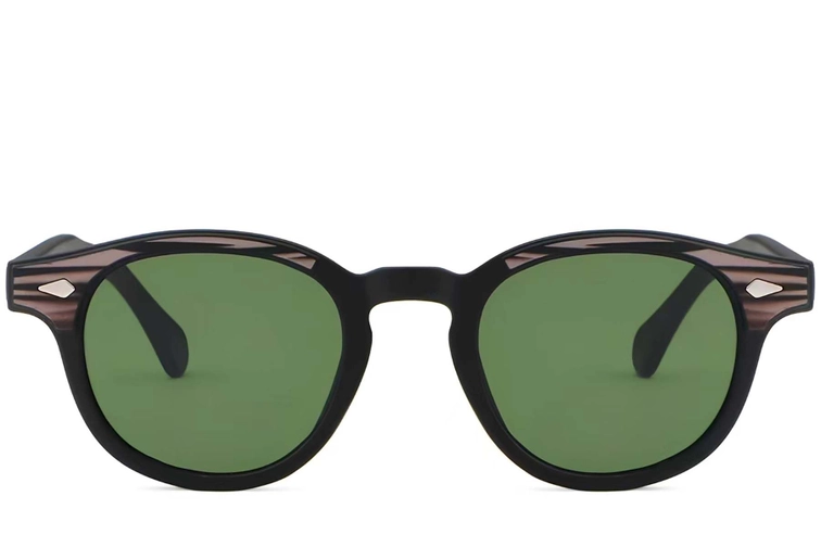 Oval Black Plastic Sunglasses #BS2503-0206