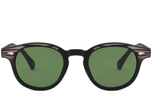 Oval Black Plastic Sunglasses #BS2503-0206