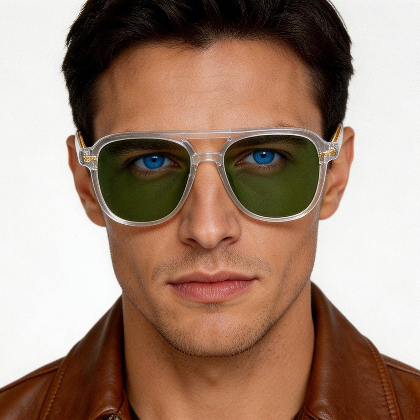 Aviator Transparent Plastic Sunglasses #BS2503-0209