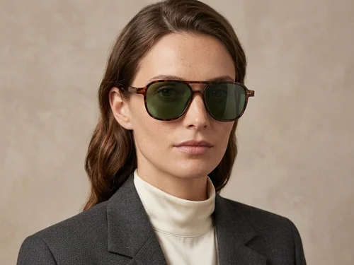 Lunettes de soleil aviateur en plastique écaille de tortue #BS2503-0210