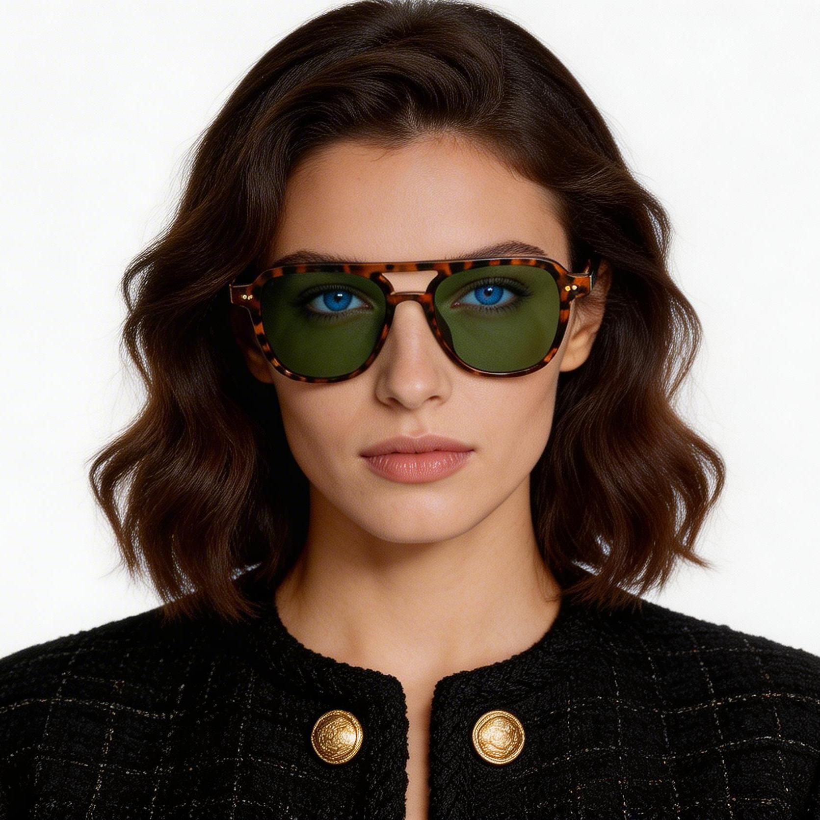 Aviator Tortoiseshell Plastic Sunglasses #BS2503-0210