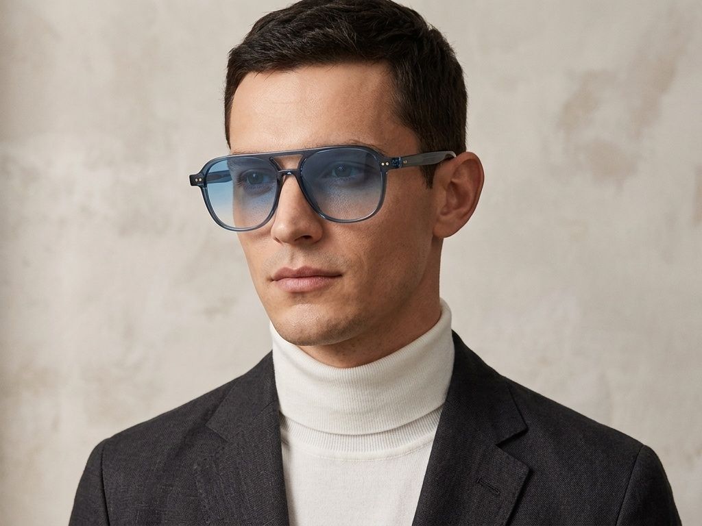 Aviator blauwe plastic zonnebril #BS2503-0212