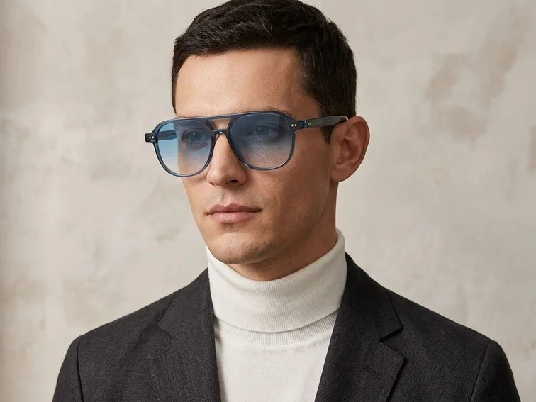 Aviator blauwe plastic zonnebril #BS2503-0212