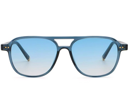 Lunettes de soleil aviateur en plastique bleu #BS2503-0212