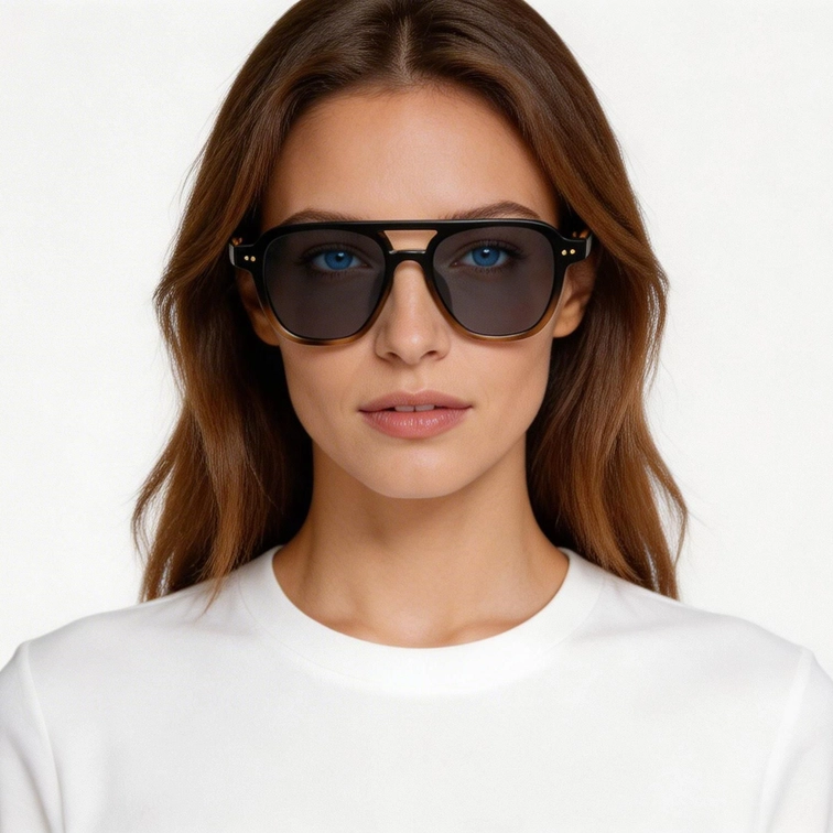 Aviator Tortoiseshell Plastic Sunglasses #BS2503-0213