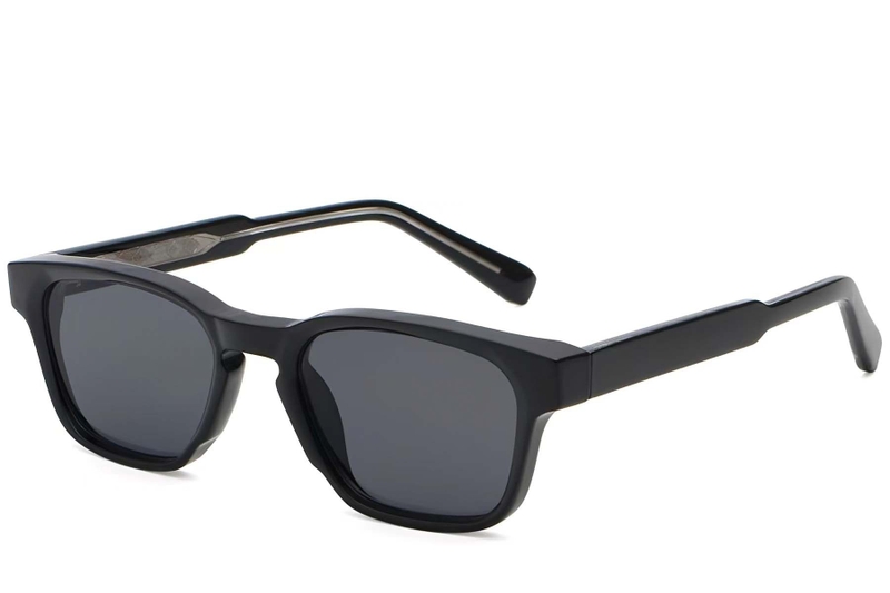 Rectangular Black Plastic Sunglasses #BS2503-0214