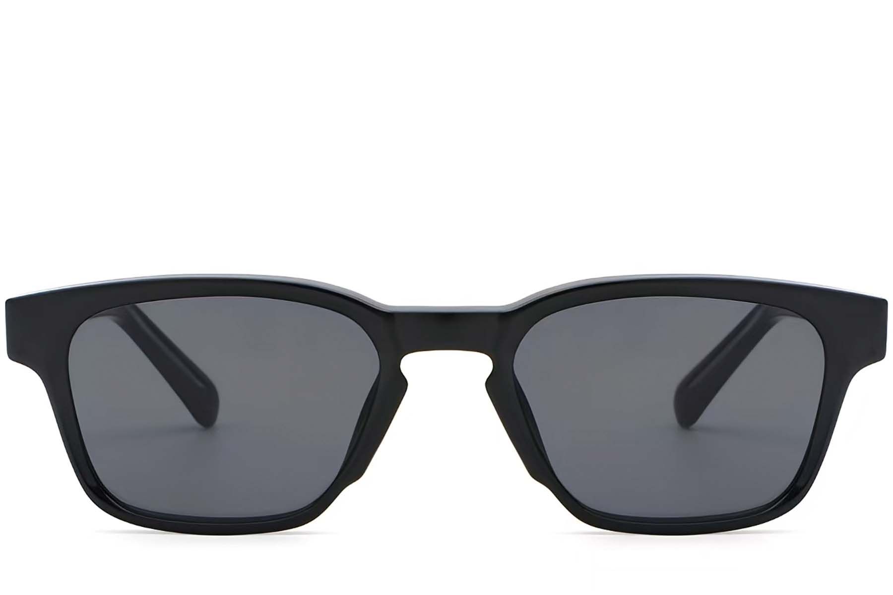 Rectangular Black Plastic Sunglasses #BS2503-0214