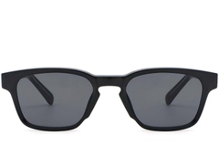 Rectangular Black Plastic Sunglasses #BS2503-0214
