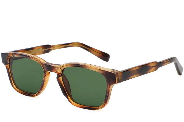 Rectangular Tortoiseshell Plastic Sunglasses #BS2503-0215