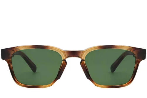 Lunettes de soleil rectangulaires en plastique écaille de tortue #BS2503-0215