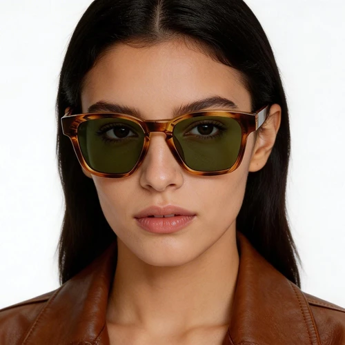 Rectangular Tortoiseshell Plastic Sunglasses #BS2503-0215