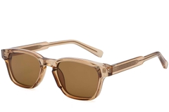 Rectangular Brown Plastic Sunglasses #BS2503-0216