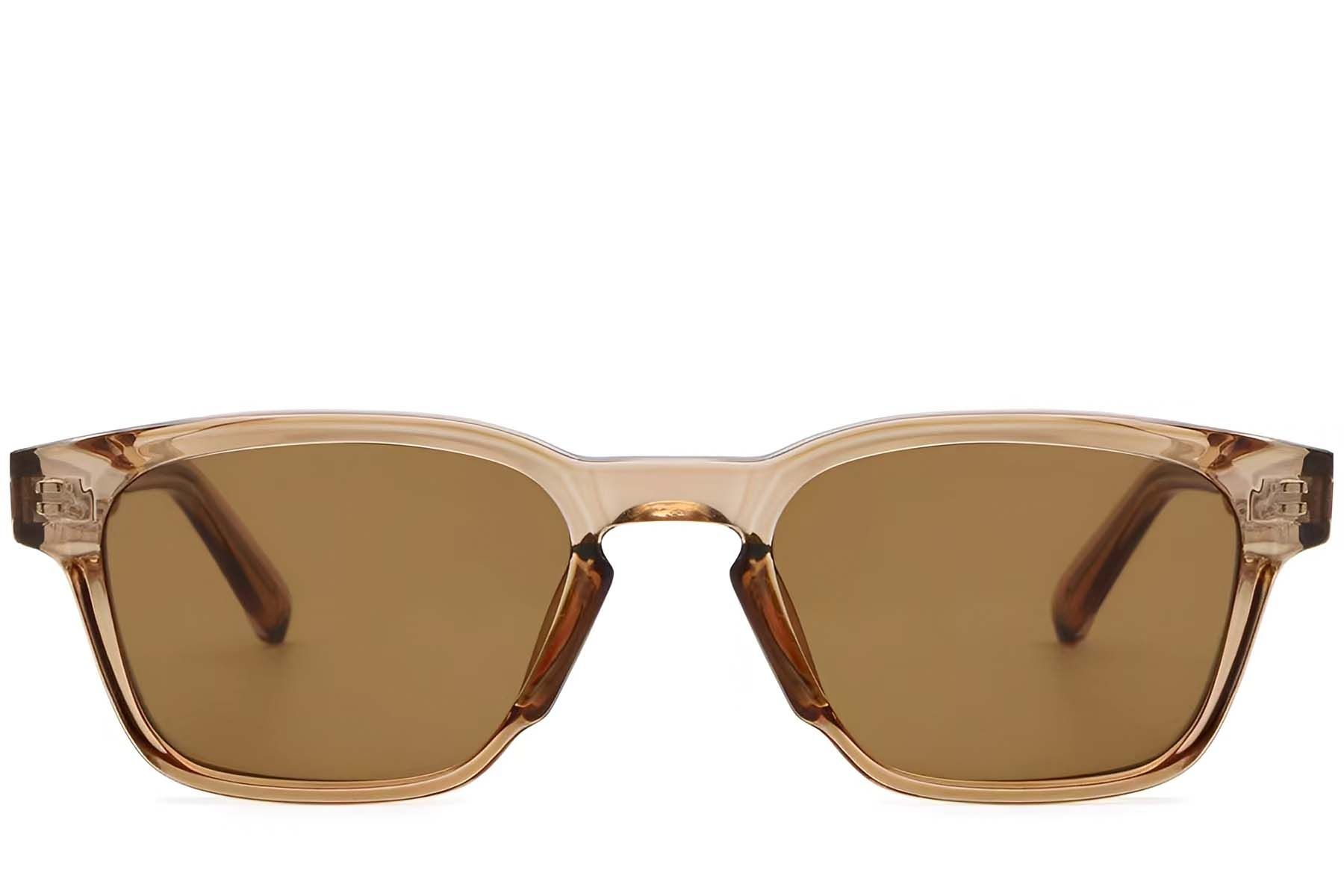 Rectangular Brown Plastic Sunglasses #BS2503-0216