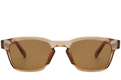 Rectangular Brown Plastic Sunglasses #BS2503-0216