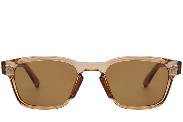 Rectangular Brown Plastic Sunglasses #BS2503-0216