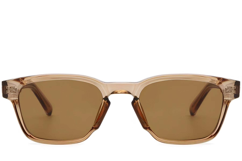 Rectangular Brown Plastic Sunglasses #BS2503-0216