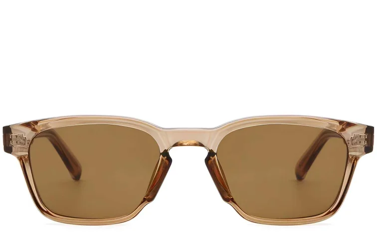 Rectangular Brown Plastic Sunglasses #BS2503-0216