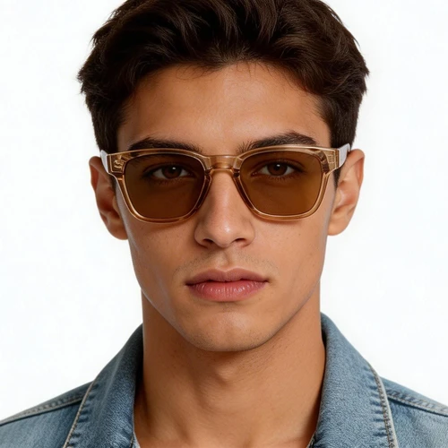 Rectangular Brown Plastic Sunglasses #BS2503-0216