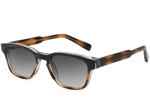 Lunettes de soleil rectangulaires en plastique écaille de tortue #BS2503-0217