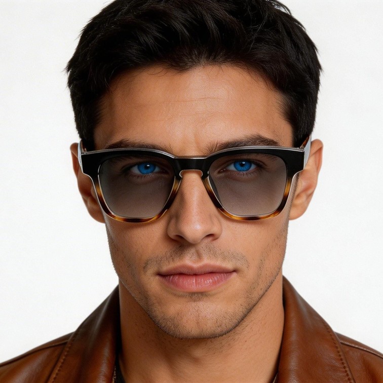 Gafas de sol rectangulares de plástico carey # BS2503-0217