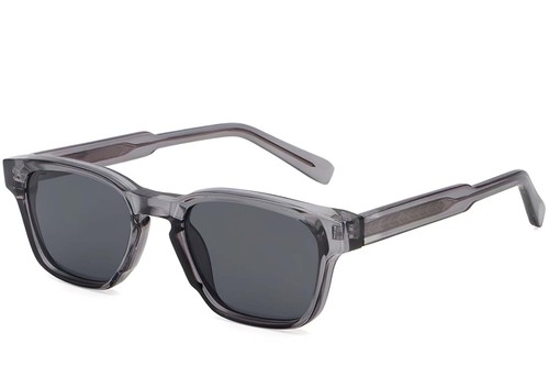 Lunettes de soleil rectangulaires en plastique gris #BS2503-0218