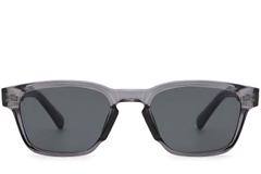 Rectangular Grey Plastic Sunglasses #BS2503-0218