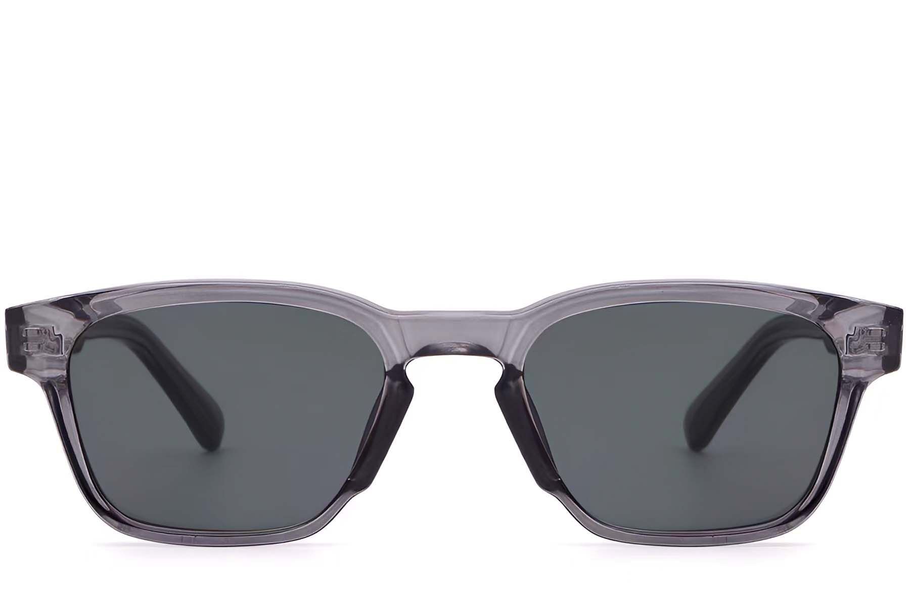 Rectangular Grey Plastic Sunglasses #BS2503-0218