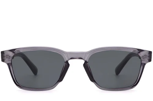 Lunettes de soleil rectangulaires en plastique gris #BS2503-0218