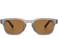 Rectangular Grey Plastic Sunglasses #BS2503-0219