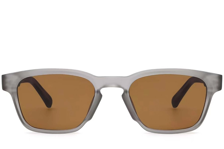 Rectangular Grey Plastic Sunglasses #BS2503-0219
