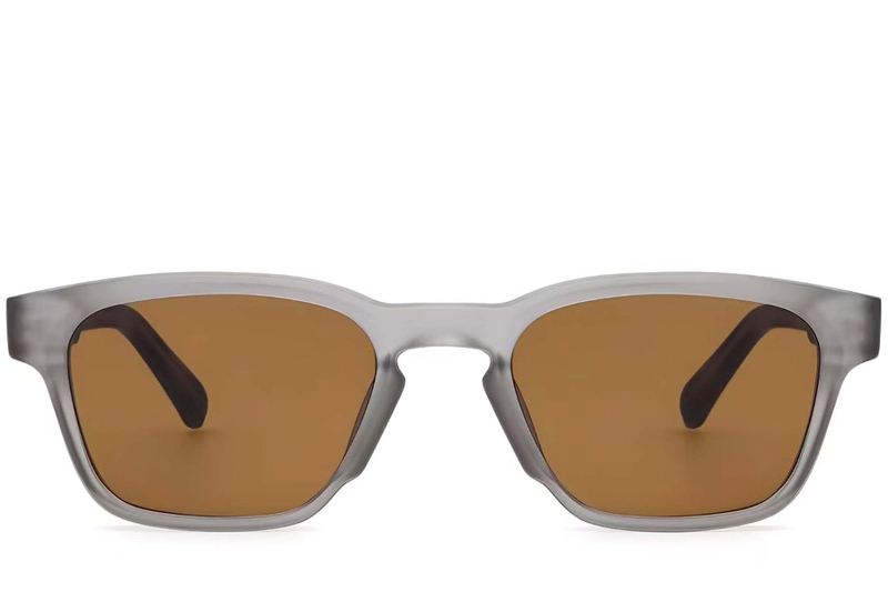 Rectangular Grey Plastic Sunglasses #BS2503-0219
