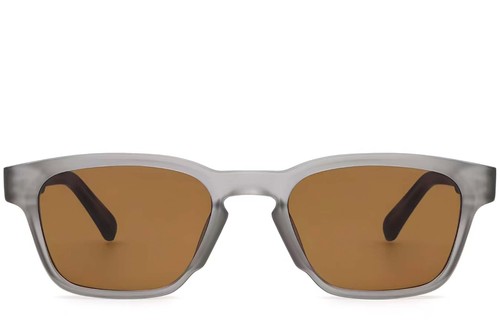 Lunettes de soleil rectangulaires en plastique gris #BS2503-0219