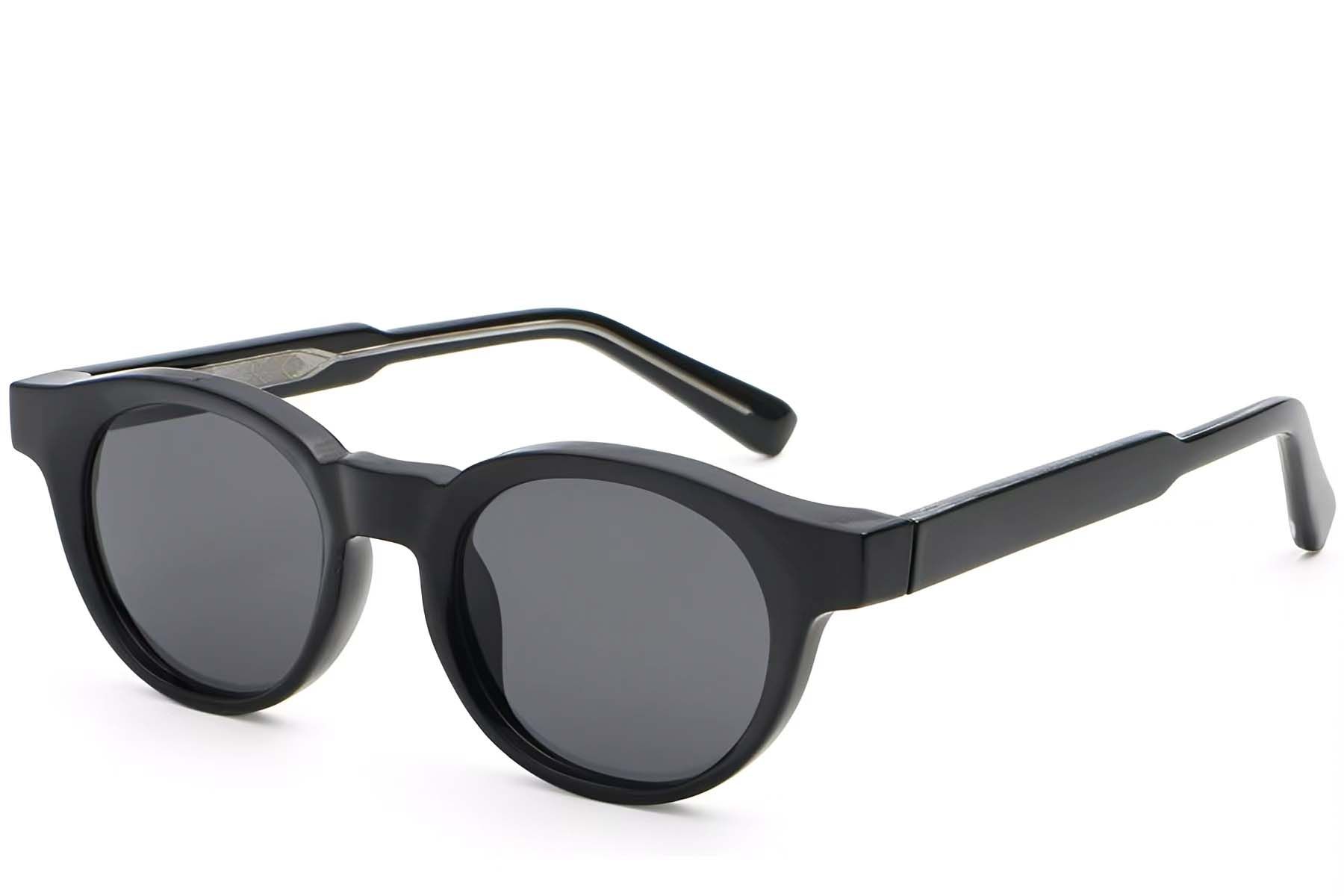 Oval Black Plastic Sunglasses #BS2503-0220