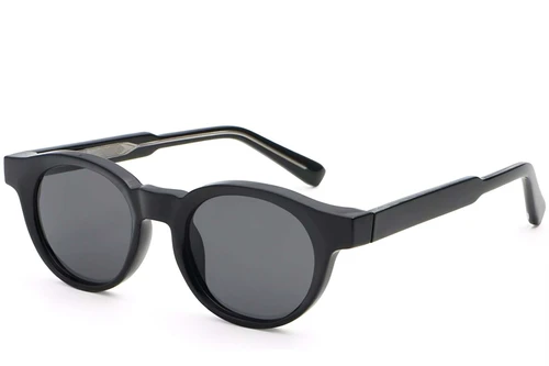 Oval Black Plastic Sunglasses #BS2503-0220