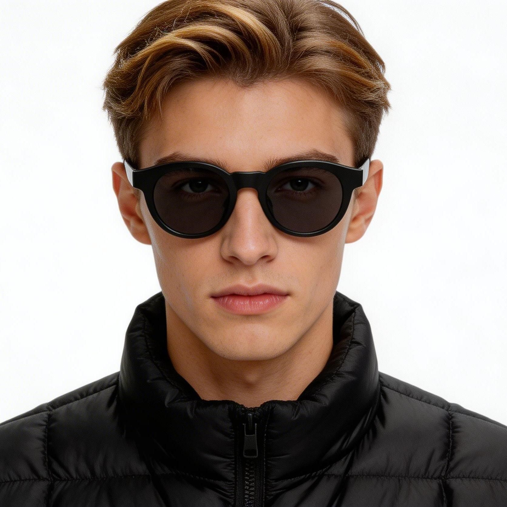 Oval Black Plastic Sunglasses #BS2503-0220