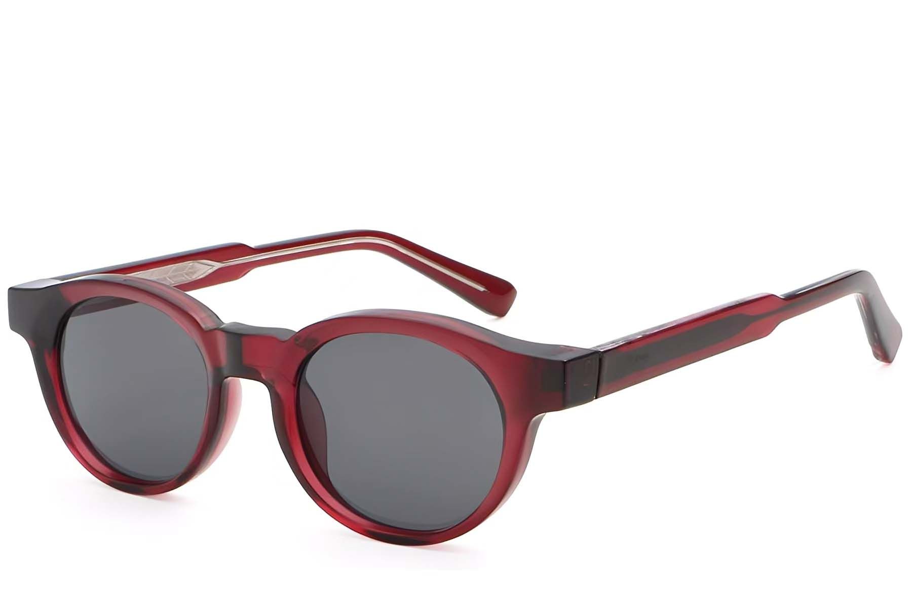 Oval Red Plastic Sunglasses #BS2503-0221